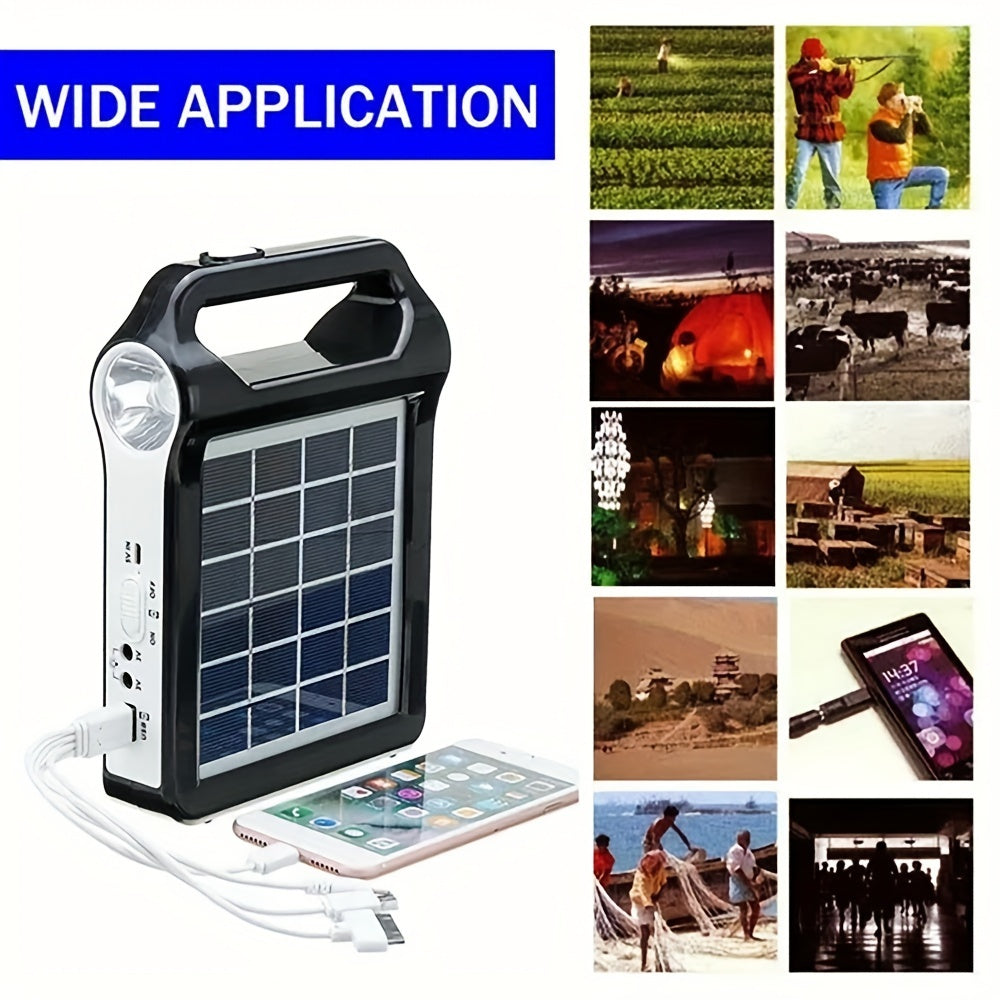 Portable Solar Panel Power Storage Generator System With USB Charger- Rechargeable Lithium Battery, 5V Solar Panel Energy Storage Ideal For Home Solar Energy Kit, Solar Charging, Solar Charging Kit Ideal Gift Tools For Men, Christmas Gifts
