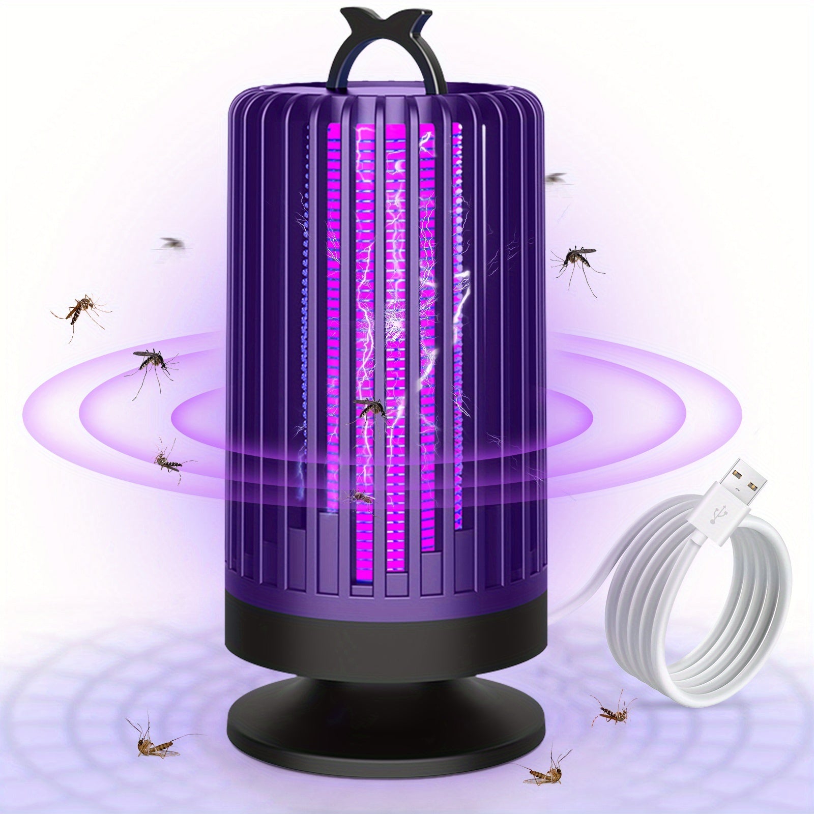 Indoor Electric Mosquito Trap with a Reusable Purple Light, Featuring a Whisper Mode, Covering an Area of 20 Square Meters, And Equipped with a Replaceable Grid for Killing Flies, Suitable for Home, Office, Or Dorm Use