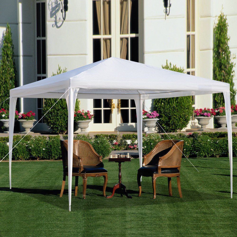 10x10ft White 4-side/3-side/No cloth Awning PE cloth Plastic-sprayed iron pipe Spiral pipe