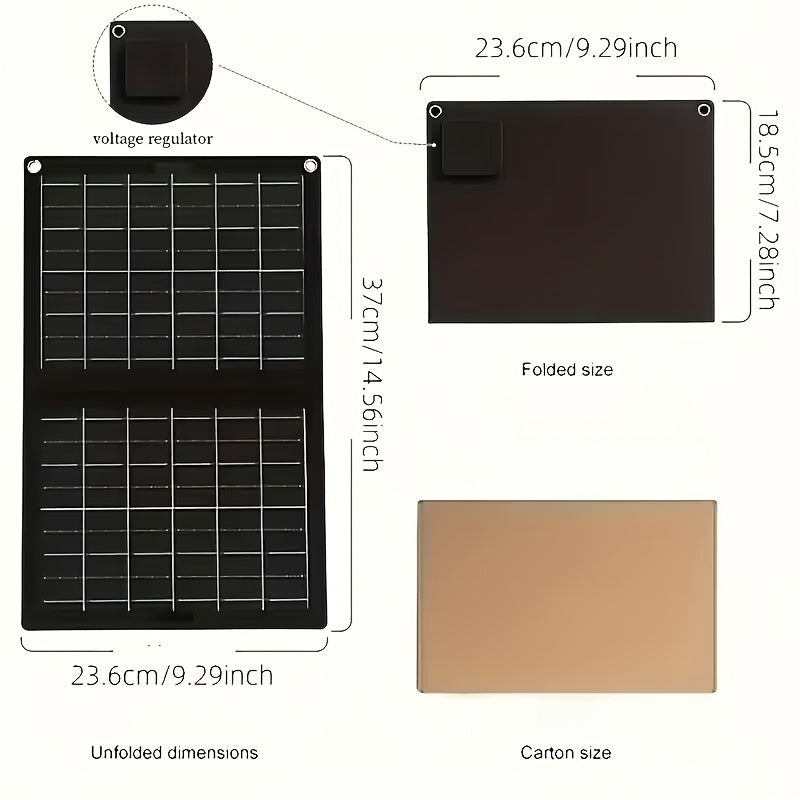 100A High Current Controller Foldable Solar Charging Panel USB-A Charge Multiple Output Emergency Power Backup for Portable Power Station Generator Laptop Tablet Home Disaster Reserve