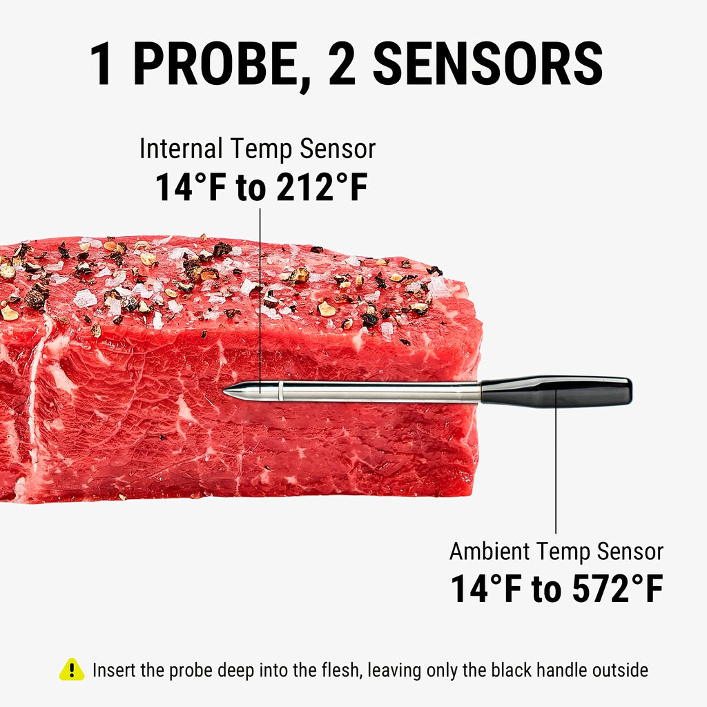 Thermopro Tempspike Meat Thermometer Digital, Meat Thermometer for Beef Lamb Chicken Turkey, Smoker Additions for Rotisserie Sous Vide BBQ Oven Air Fryer As a Gift