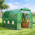 WHONLINE Walk-In Greenhouse for Outddors, Upgraded Green House with Dual Zippered Screen Doors & 6 Screen Windows, Heavy Duty Plastic Plant Warm House with Reinforced Frame (10X6.6X6.6 FT)