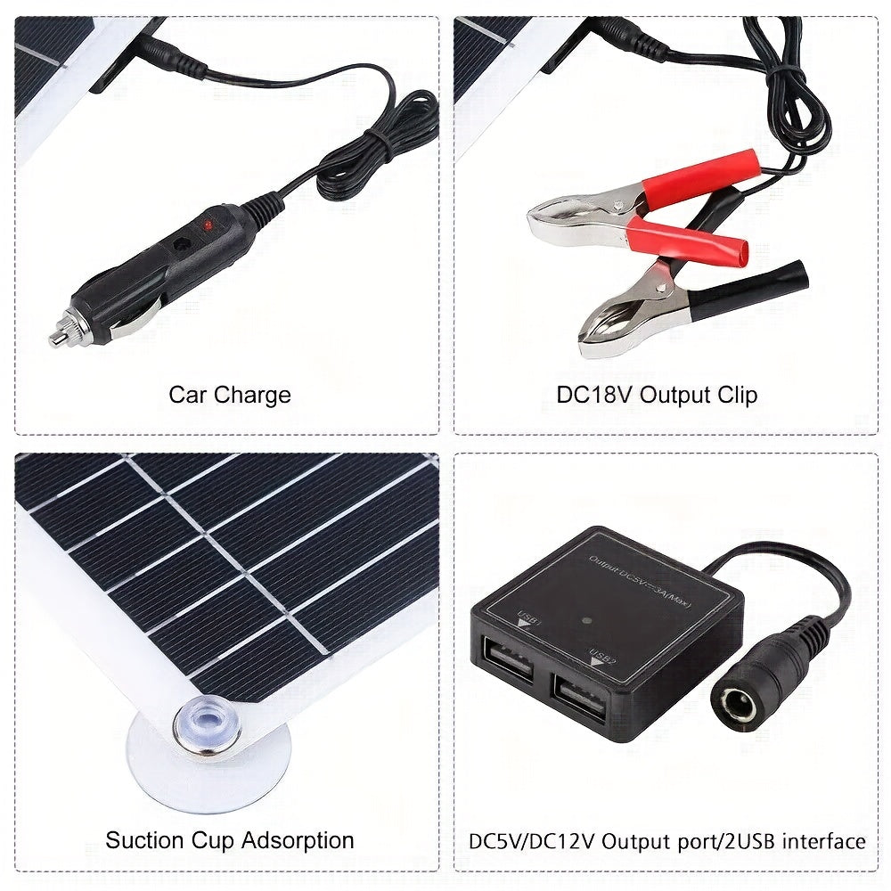 Solar Panel Kit With Solar Charge Controller And Extension Cable With Battery Clips For Boat Motorcycle Home Outdoor Lights RV Outdoor Camera SOLAR Generators