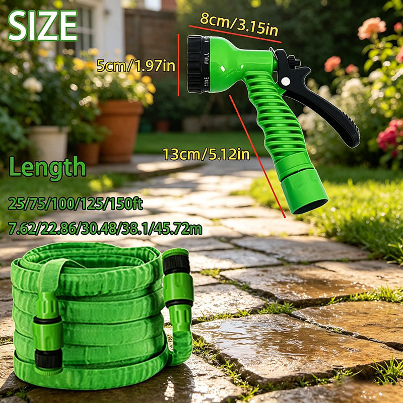 Multi-Functional High-Pressure Garden Hose Lightweight And Flexible, Leak-Proof Fittings, with 7 Spray Modes, Suitable for Lawns, Gardens, Outdoor Cleaning, Car Washes, 50/100ft Hose, Suitable for Year-Round Use