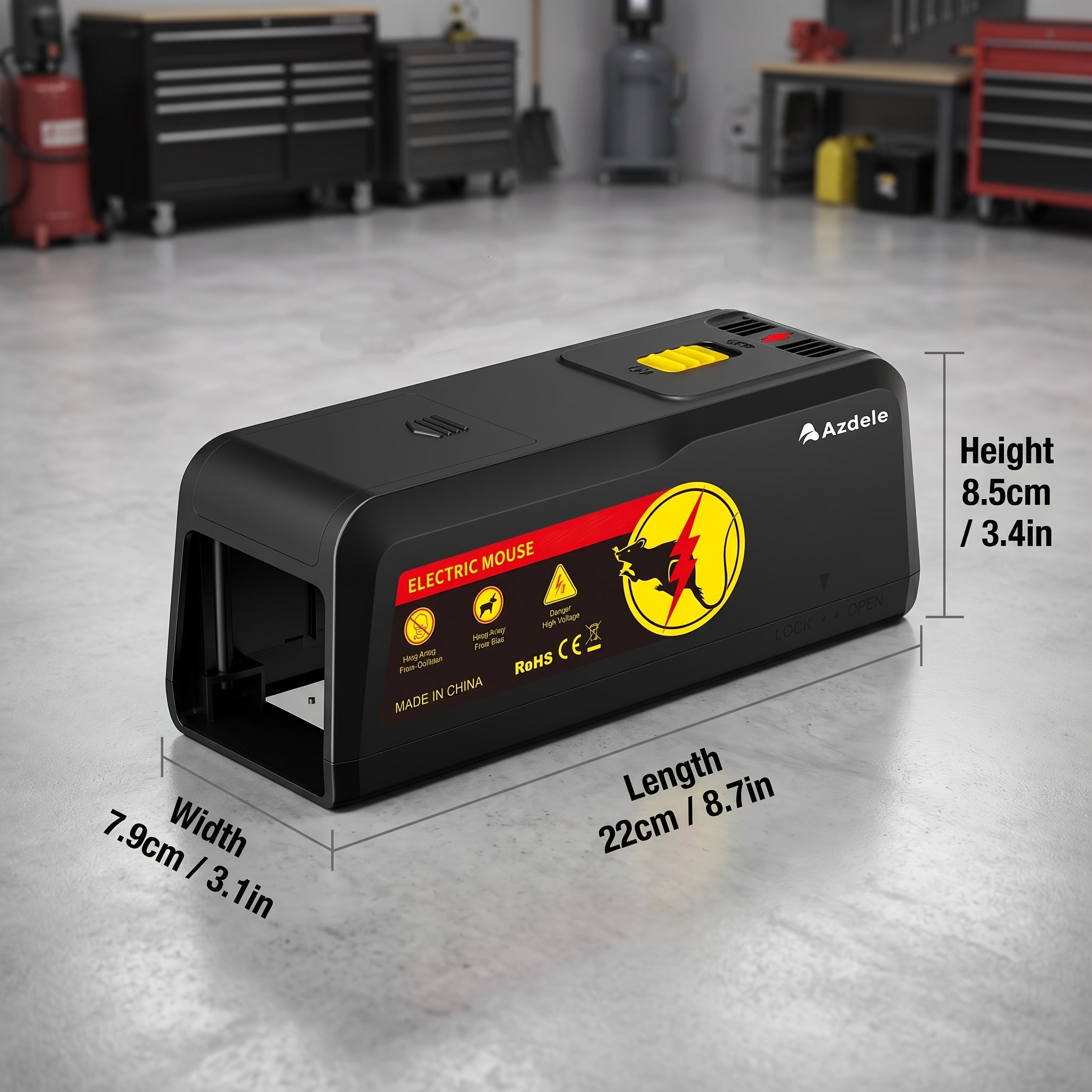 AZDELE Electric Mouse Trap, Suitable for Indoor And Outdoor Use, Reusable, 2800V Instantly Kilmice, Effectively Controls Pests, And Provides Quick Extermination. Suitable for Homes, Living Rooms, Kitchens, Garages, Yards, Etc.