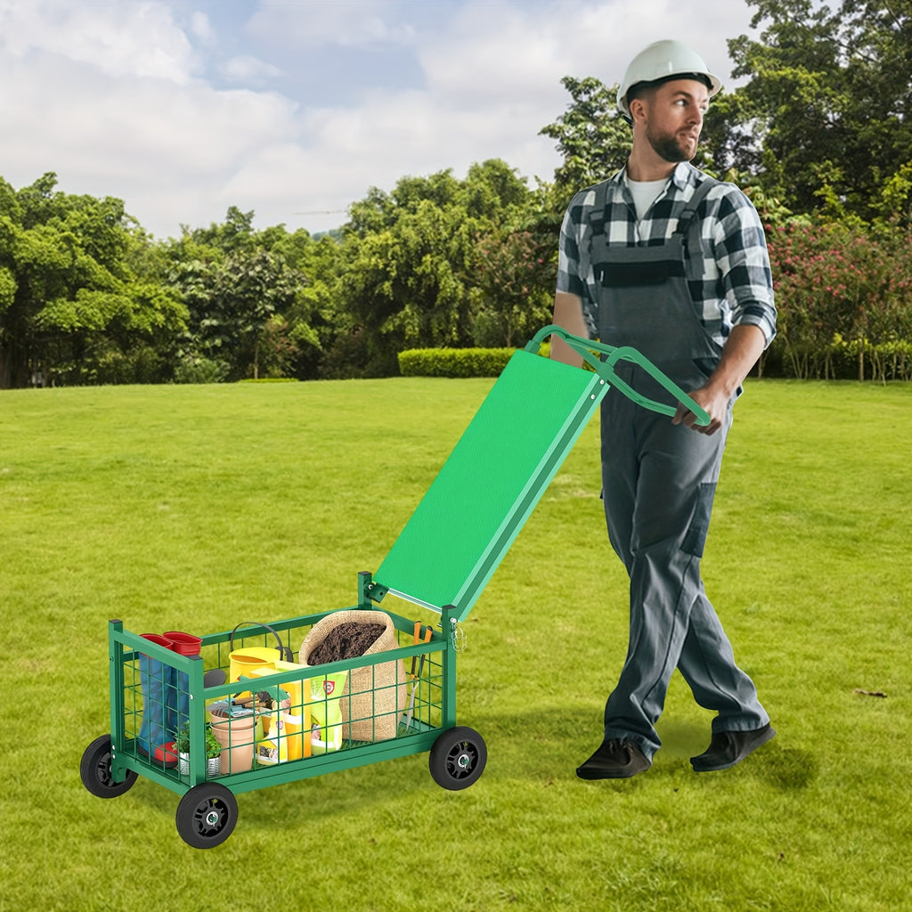 Wheeled Garden Work Seat Cart, Upgraded Heavy-Duty Gardening Cart with Seat, Two-Sitting Positions Garden Cart, Gardening Tool Storage, Ergonomic Design, No Electricity Needed, Suitable for Gardening Workers and Enthusiasts, Middle-Aged and Elderly, Men,