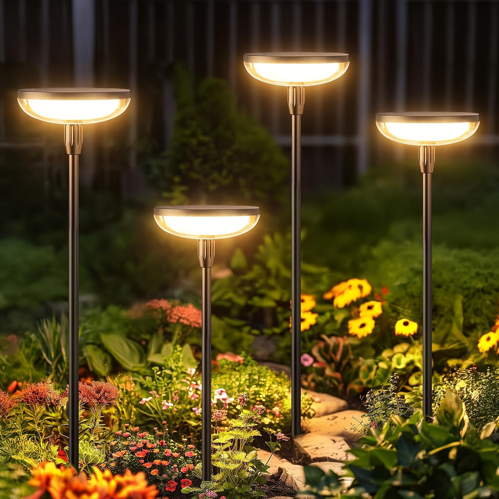 Solar Garden Lights, 2/6 Pack 40LM Bright Solar Lights Outdoor, Up to 14Hrs, 31" Tall Solar Pathway Lights Outdoor Waterproof, Auto On/Off Outdoor Solar Lights for Yard Outside Patio Path Lawn
