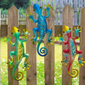SALLING Handcrafted Metal Gecko Wall Decor, Vibrant Hollow-Out Lizard Design, No Electricity Needed, Artistic Home/Garden/Porch Accent, Porch Decoration|Vibrant Wall Art|Handcrafted Metal Art, Gecko Deco